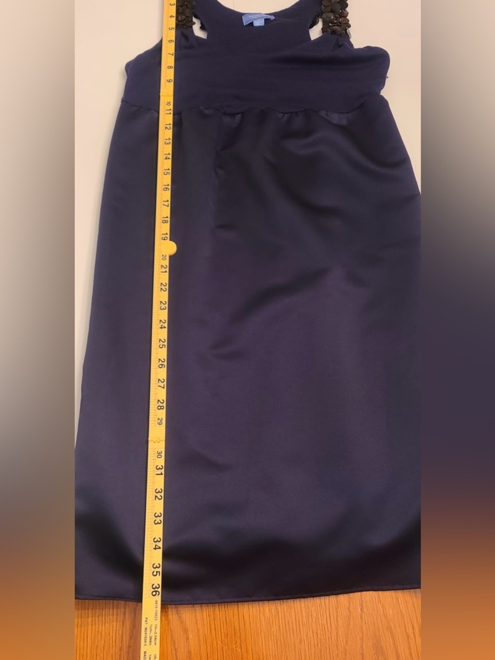 Simply Vera Vera Wang Navy and Black Midi Dress with Embellished Straps - Picture 11 of 16